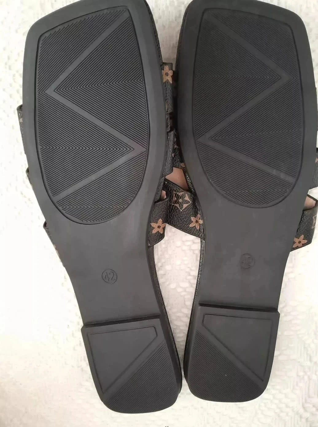 Chanclas para mujer, marrones, estampadas con flores, Talla 42 – photo 3